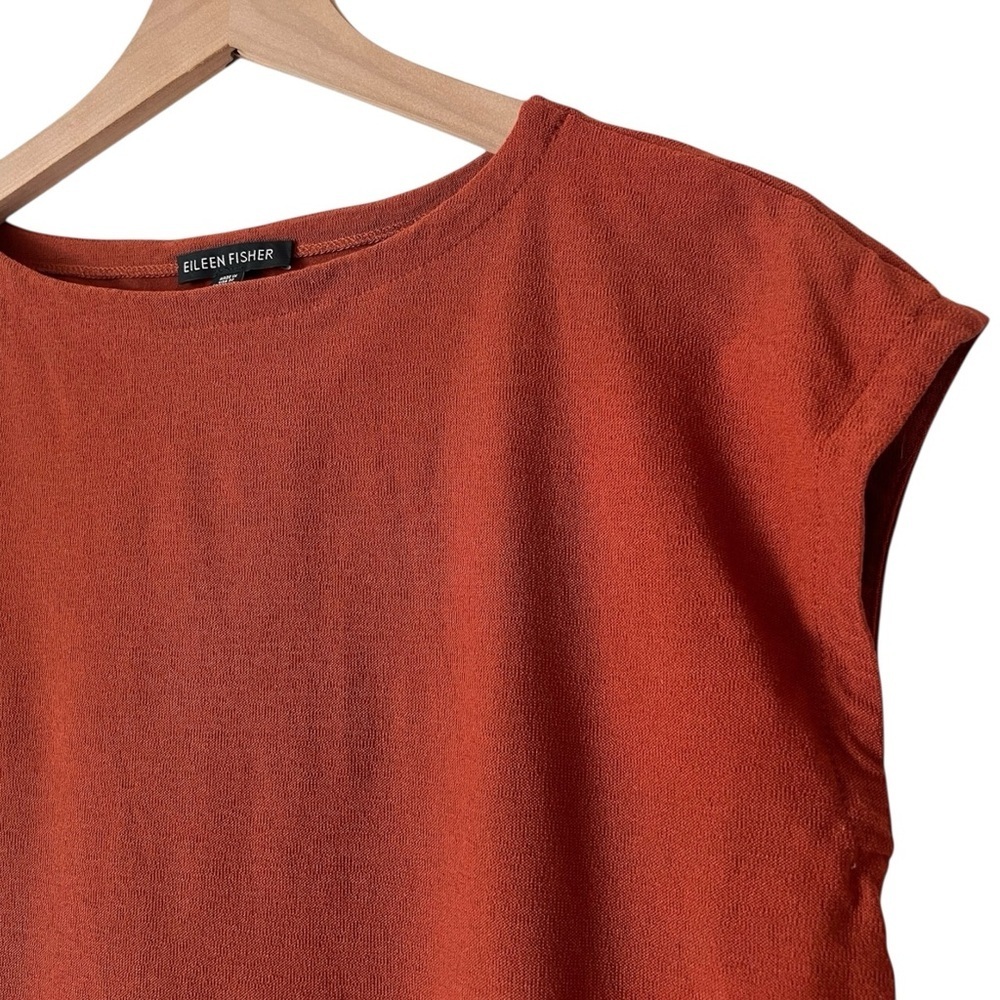 Eileen Fisher Rust Burnt Orange Sleeveless Oversized Boxy Dress Tunic Size XS - Picture 3 of 10